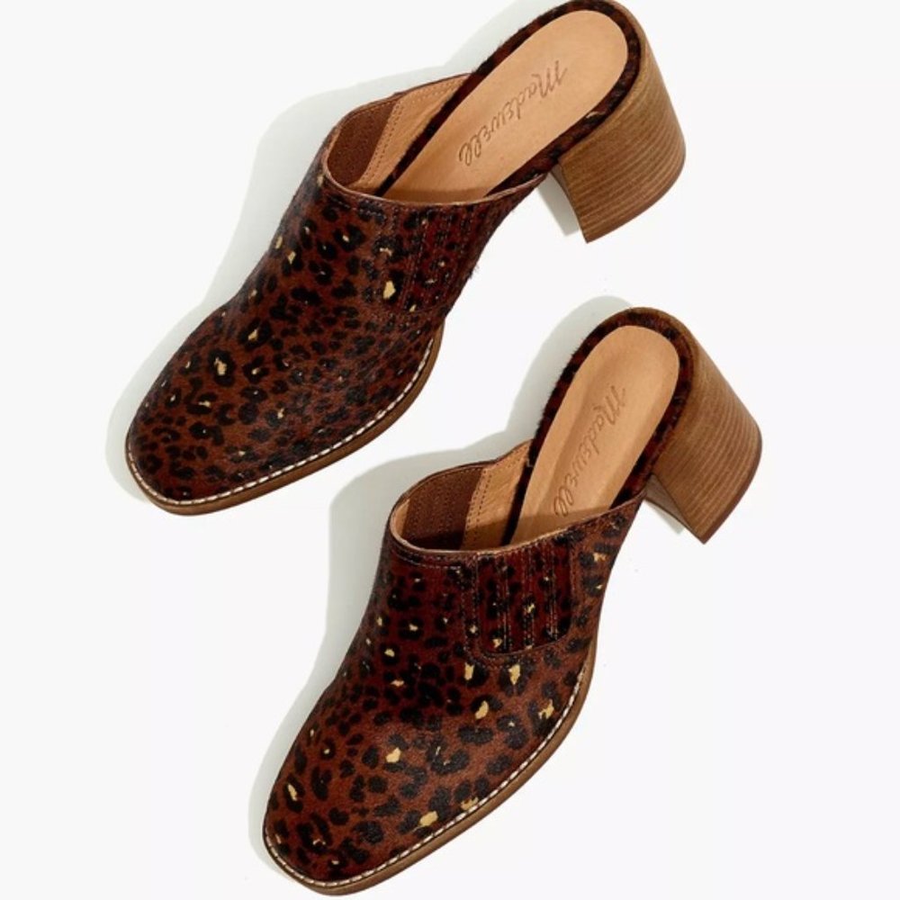 Madewell The Carey Mule in Painted Leopard Calf Hair